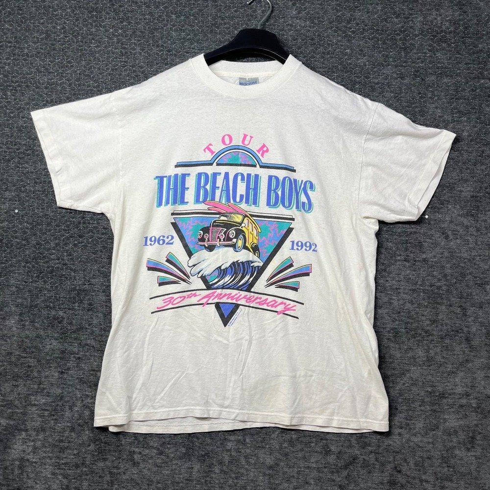 VTG 1992 The Beach Boys 30th Anniversary Tour T-Shirt Men's White USA Made - XL